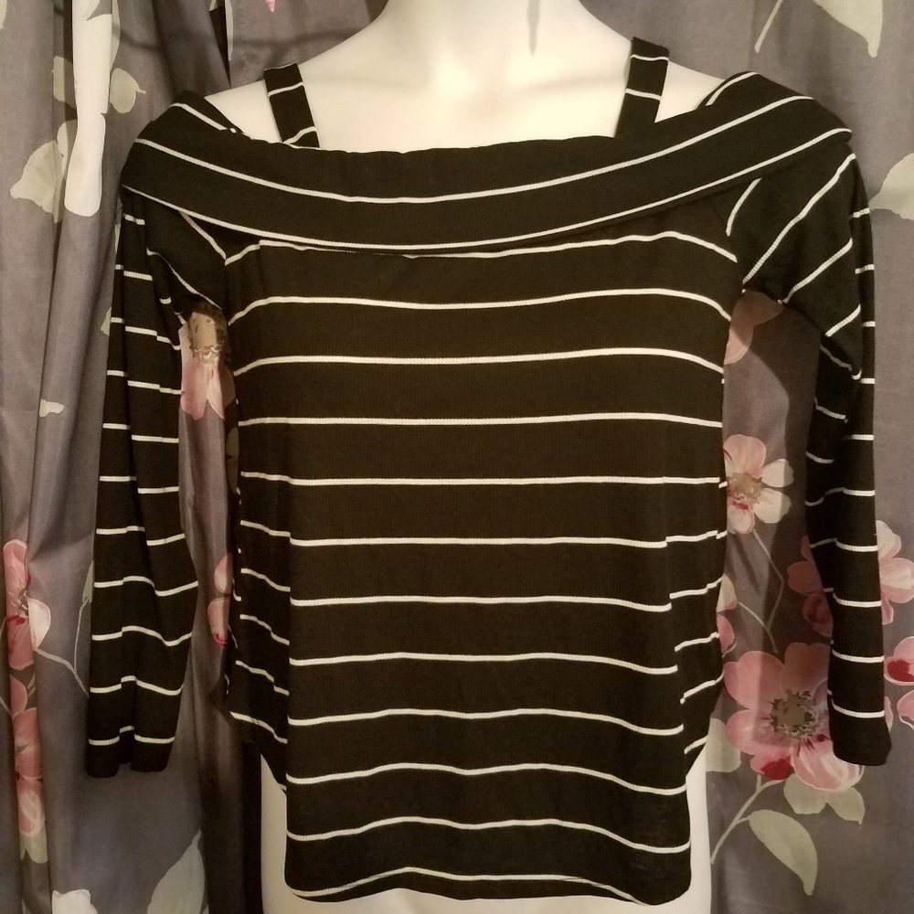 Charlotte Russe Striped Off the Shoulder Top